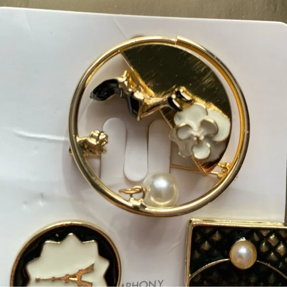 Brooch gold plated | enamel Paris | - Picture 4 of 7